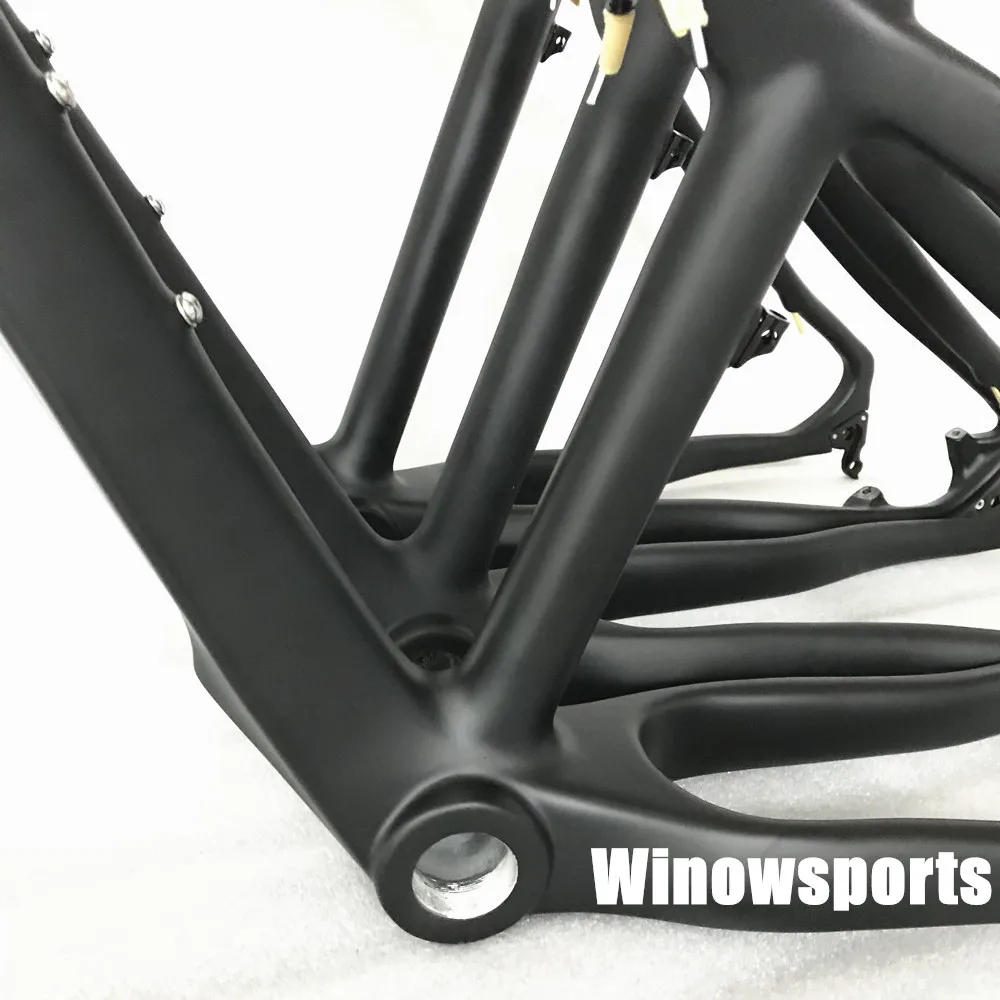 Discount Winow 26er carbon mtb frame 13.5" 15.5" 17.5 inch kids frame with QR 135*9mm 12*142mm thru axle 26 inch 27.5er mtb carbon frame 3