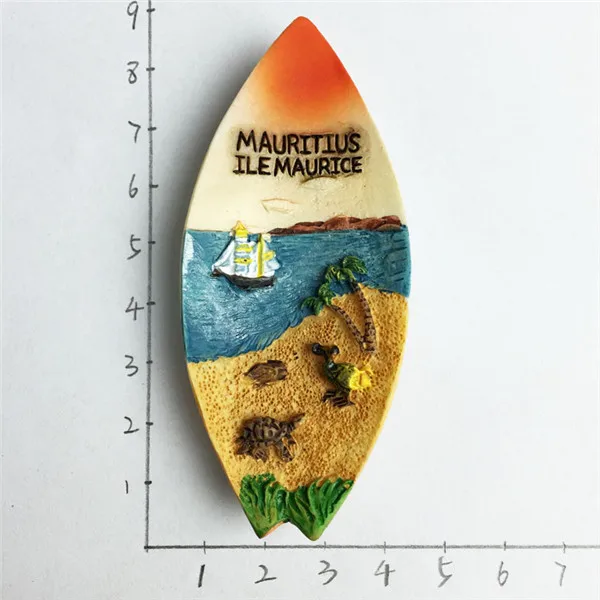 Mauritius Tourist Souvenir Canoe Seaside figure fridge magnet - 6