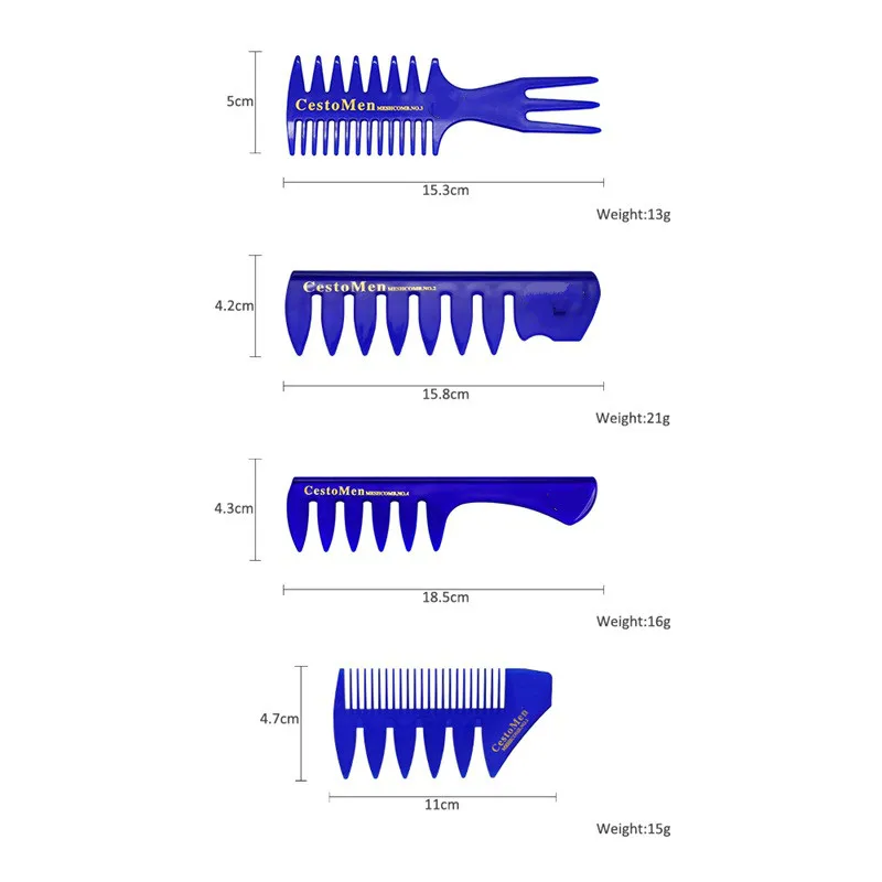 Cesto Мужская серия парикмахерские вставки вьющиеся волосы афро расческа масло гладкие волосы для укладки мужские расчески широкий зуб Профессиональная помада расческа