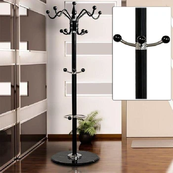 

15 Hooks Coat Rack 70" Metal Coat Hat Jacket Stand Tree Holder Bags Hanger Rack with Marble Base Clothes Racks HWC