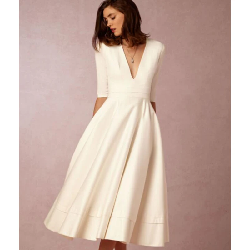 

Fanco Vintage Autumn Summer Dress Women New Casual Plus Size Elegant Ball Gown Dress Female Sexy V Neck Long Party Dresses 3XL