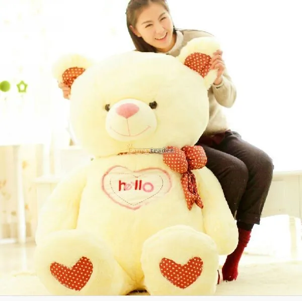 Fancytrader 59''150cm Cute Soft Stuffed JUMBO Hello Teddy Bear,2 Colors Available! , Free Shipping FT50112 (4)