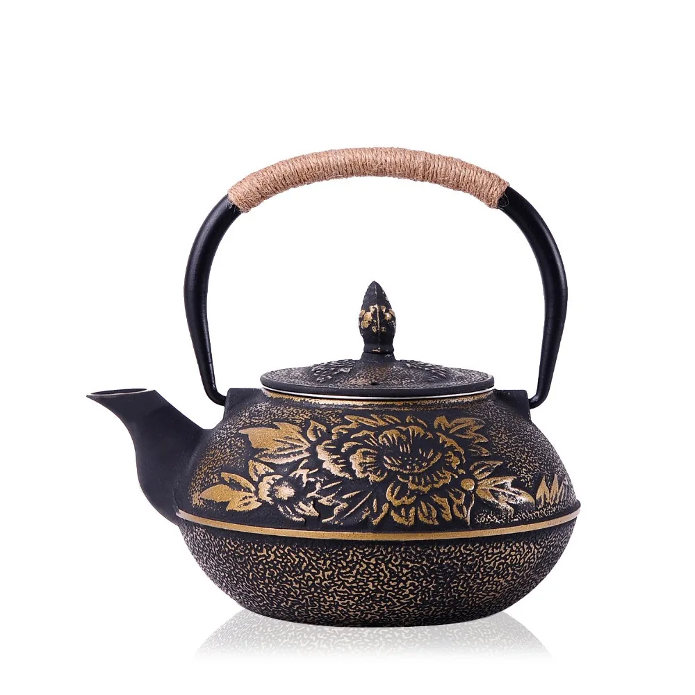 

Authentic Cast Iron Teapot Set Japanese Tea Pot Tetsubin Kettle Drinkware 900ml Kung Fu Infusers Metal Net Filter Cooking Tools