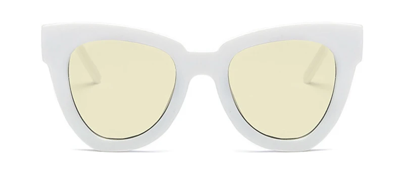RunBird Новинка года кошачий глаз солнцезащитные очки для женщин для мода лето море океан цвет стиль женские солнцезащитные очки UV4001046R - Цвет линз: Grey Frame Yellow