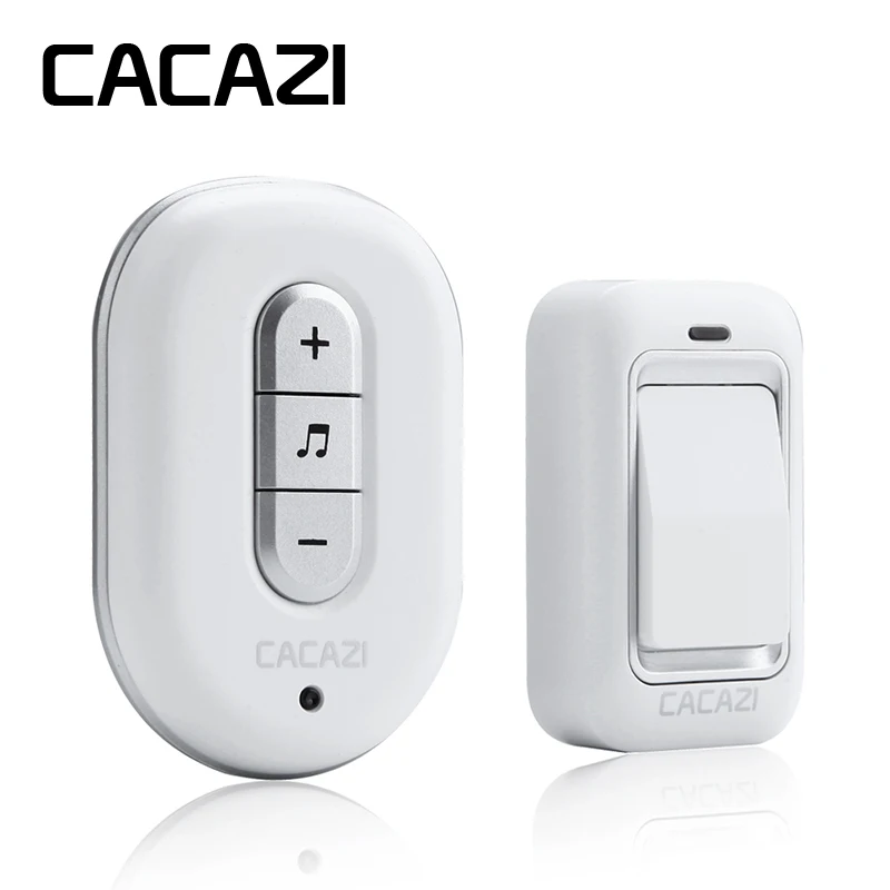 CACAZI New Kinetic Electronic Wireless Doorbell Sefl Powered No Need Battery Led Light Door Bell With 2 Push Button+1 Bell - Цвет: X8 1V1 Sliver