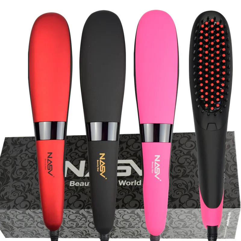 

NASV hair straightener with anion and lock function for personal use NASV LCD Ionic and Lock Straight Hair Brush 100% Original