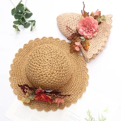 Korean version of sun hat handmade crochet Straw Hat Lady summer hollow sunshade hat foldable sunscreen Beach Hat Korean version of sun hat handmade crochet Straw Hat Lady summer hollow sunshade hat foldable sunscreen Beach Hat