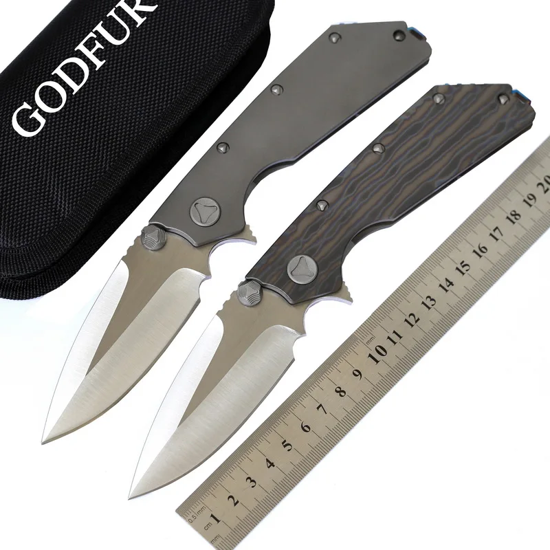 Складной титановый нож GODFUR SMF D2 Blade KVT шарикоподшипник шайба для кемпинга охоты