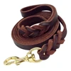 Braided Real Leather Dog Leash K9 Walking Training Leads for German Shepherd Golden Retriever 1.6cm width for Medium Large Dogs ► Photo 2/6