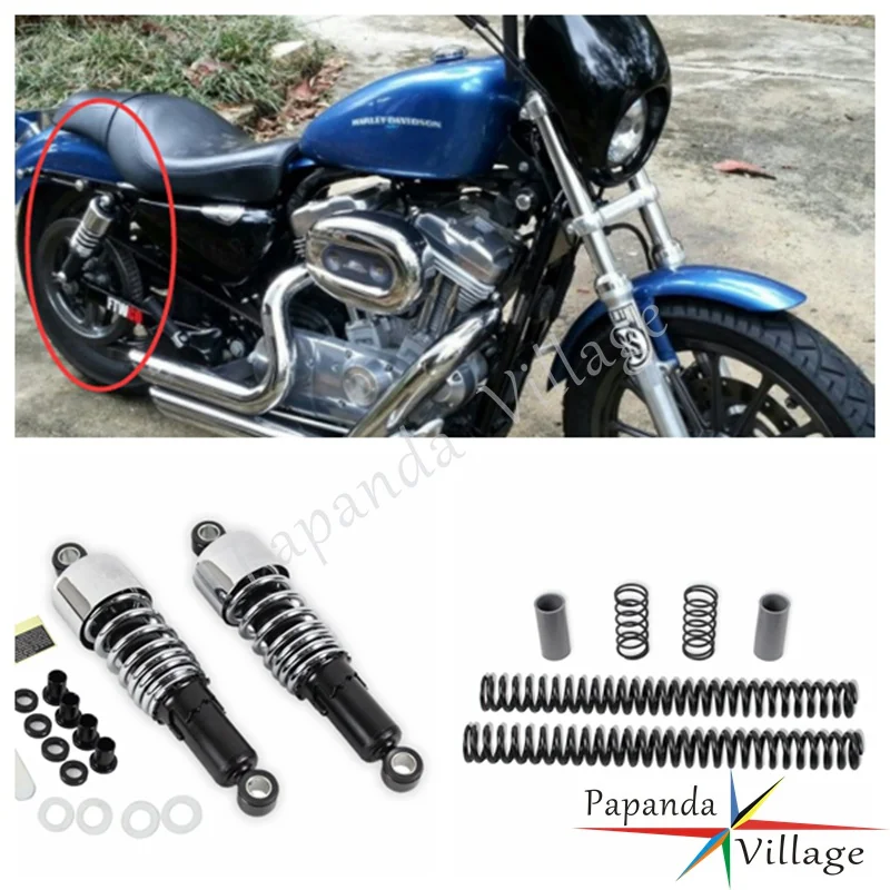 Papanda сталь хром 49 мм амортизаторы вилка пружины понижающий комплект для Harley Dyna FXD