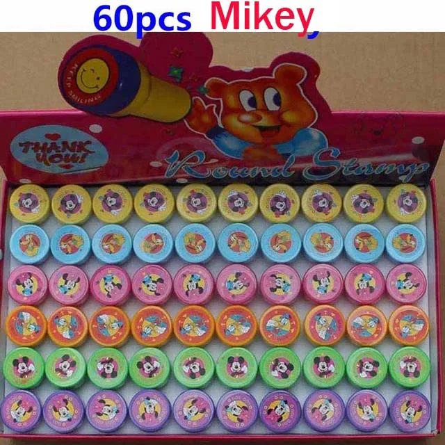 60pcs mickeyy 30/60 шт Self-чернильные штампы детский праздничный костюм Свадебные сувениры товары для праздника для День рождения игрушки для мальчиков и девочек, сумка для вещей наполнители для пиньяты - Цвет: 60pcs mickeyy