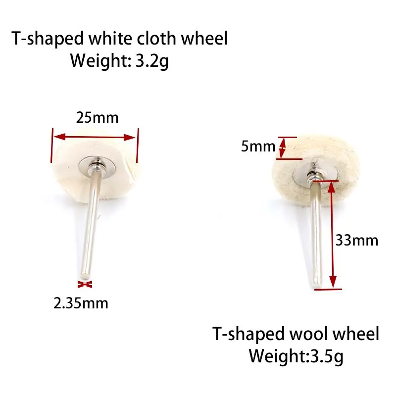 10 шт. 2,35/3 мм хвостовик Мини Кисть для полировки для шлифовальный станок вращающийся вышлифовка, полирование кожаным кругом Точильщик колеса щетка для вращающегося инструмента