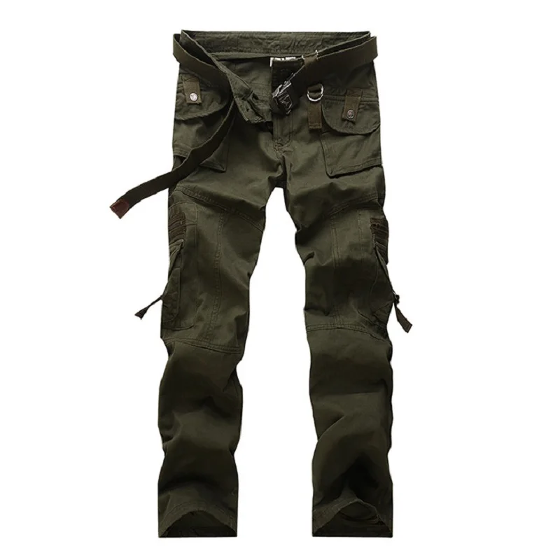 Брендовая одежда, мужские мешковатые армейские брюки-карго, Военный стиль, тактические брюки, военные карманы, для улицы, много карманов, рабочие брюки для мужчин - Цвет: Армейский зеленый