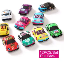 (Набор из 12) детские игрушки милые отступить Автомобили игрушечные машинки для ребенка колеса карманные мини-автомобиль Пластик модель