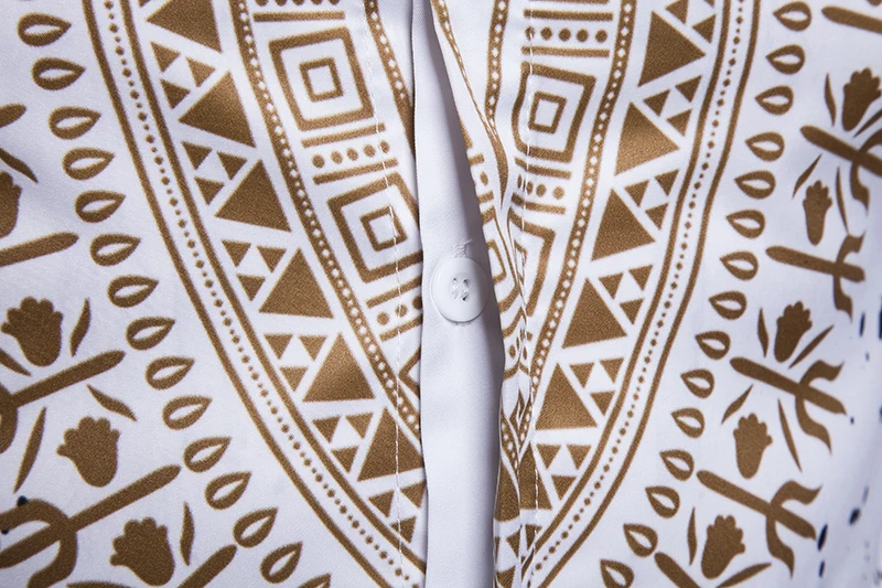 3D принт Африканский Дашики модифицированный золотой узор мужские рубашки с длинным рукавом Slim Fit отложной воротник Повседневная крутая Модная рубашка для мужчин