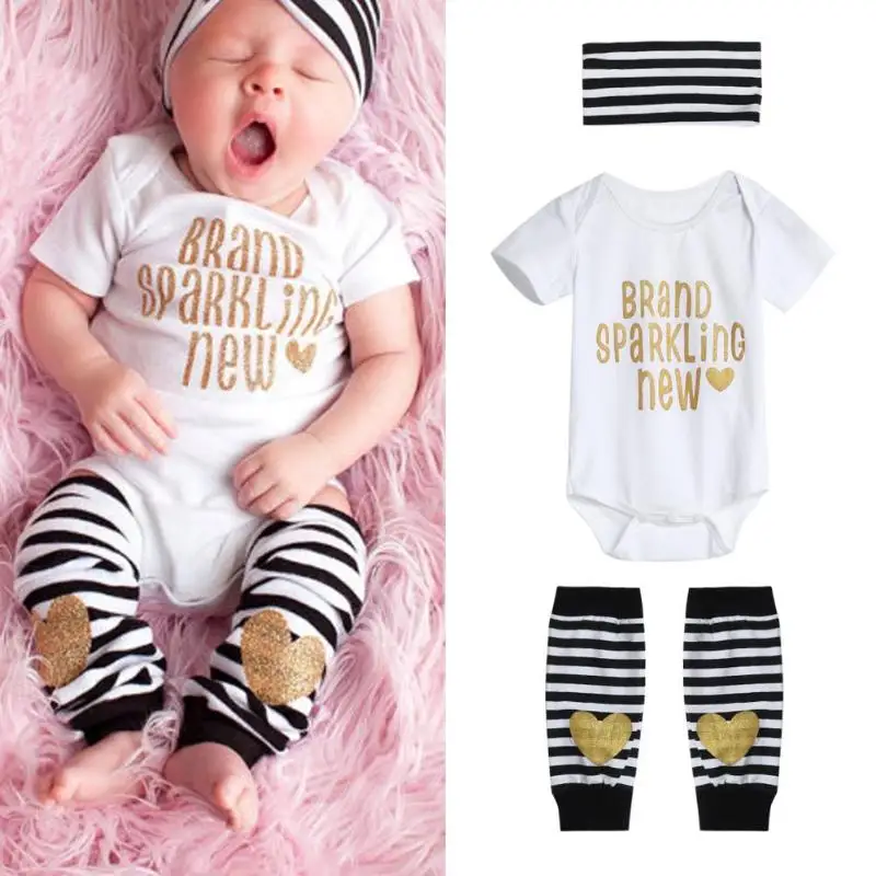 

Baby Infant Toddler Letter Print Rompers Leg Warmers Outfit Set