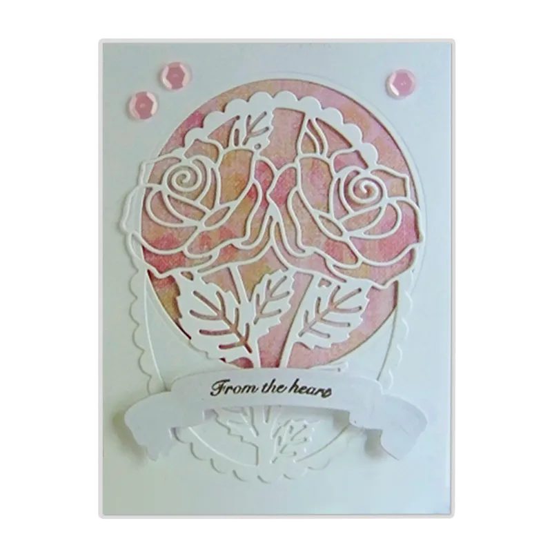 

GJCrafts Rose Duo Frame Metal Cutting Dies For Scrapbooking Card Making Album Embossing Crafts Diecut Christmas New 2019