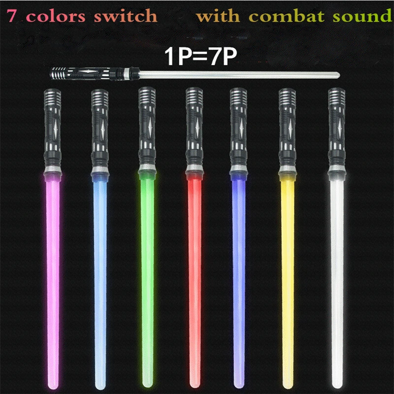 Star Wars 7 Colors With Sound Lightsaber Led Flashing Light Sword Toy Cosplay Weapons For Boys