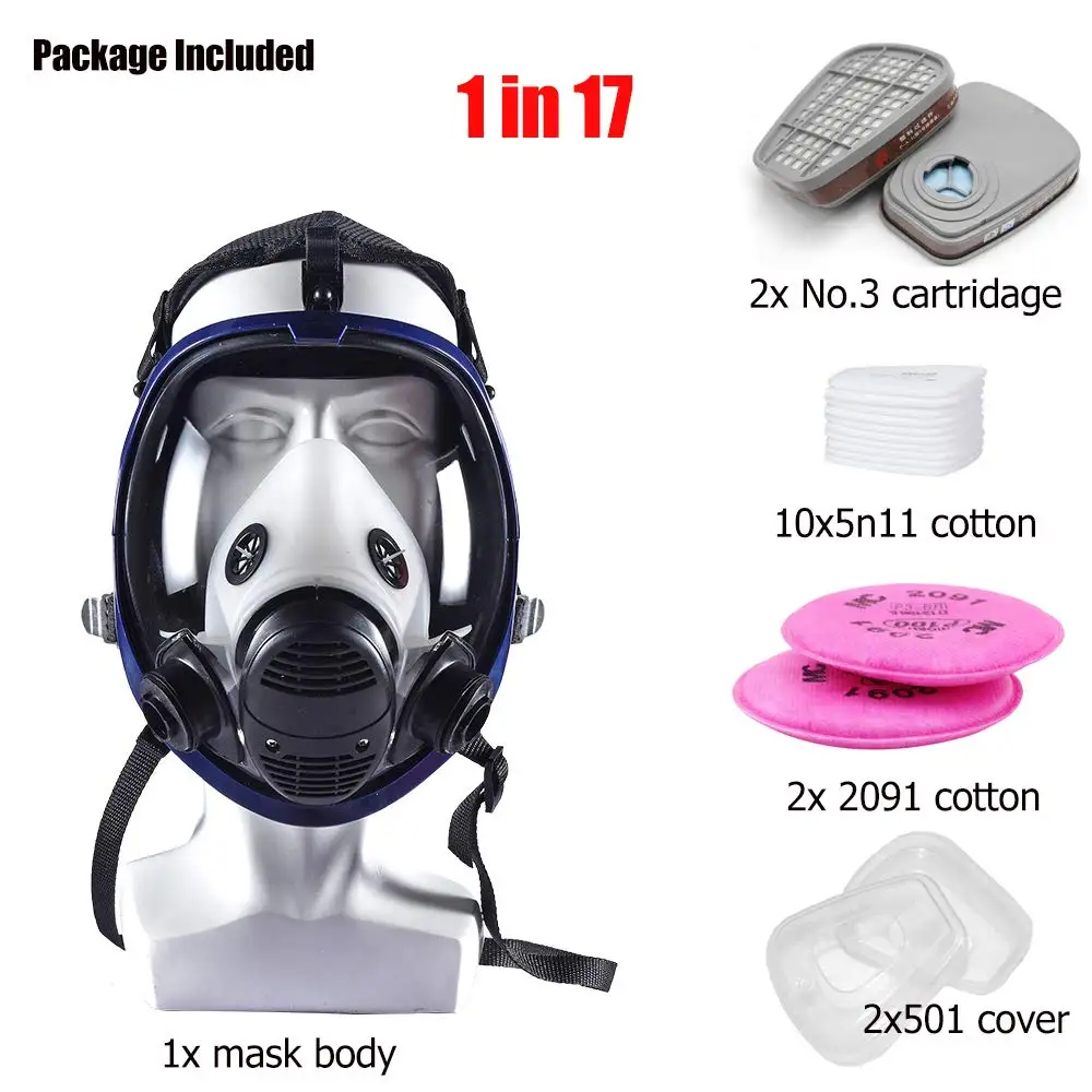 17 in 1 Chemical 6800 Gas Mask Full Face N95 Anti-dust Organic Vapor Respirator for PaintingPestici