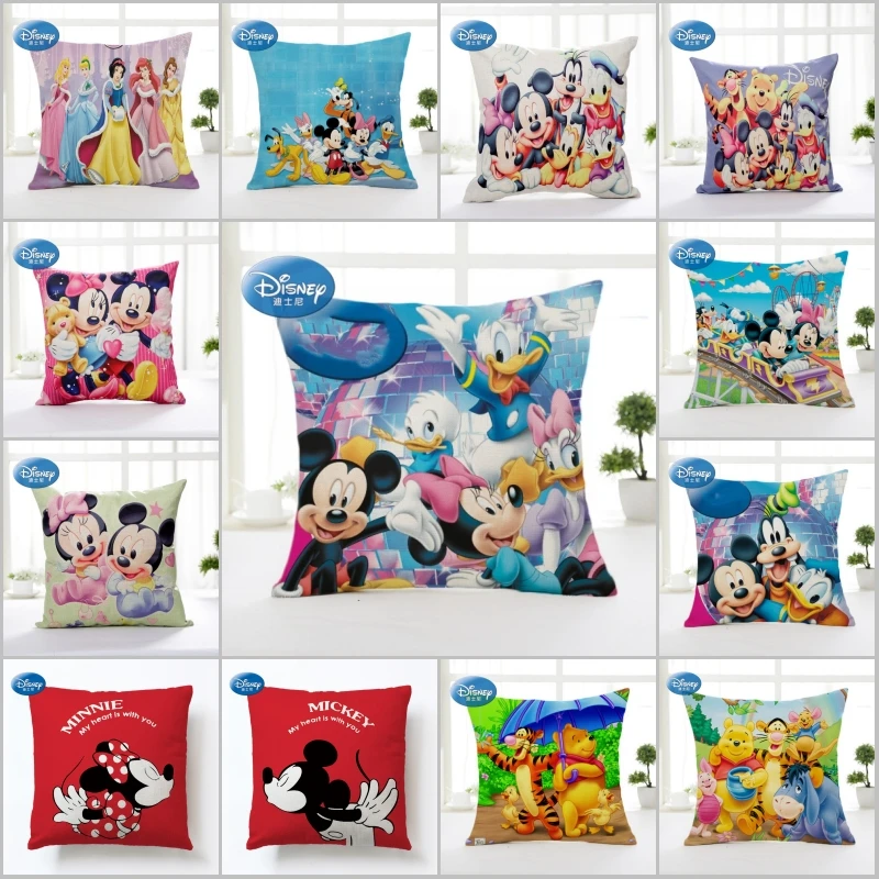 Taie d'oreiller sham pour enfants | Décoration mignonne de princesse Winnie sirène de dessin animé Disney/taie d'oreiller housse de coussin pour enfants 45x45cm