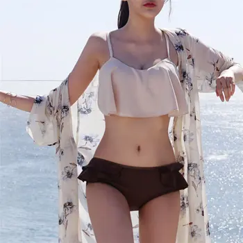 

Two Piece Swimsuit Swim Wear Bikini 2019 Swimwear Women Rashguard Costume Ruffled Sexy Female Animal Linen Sierra Surfer Ladies