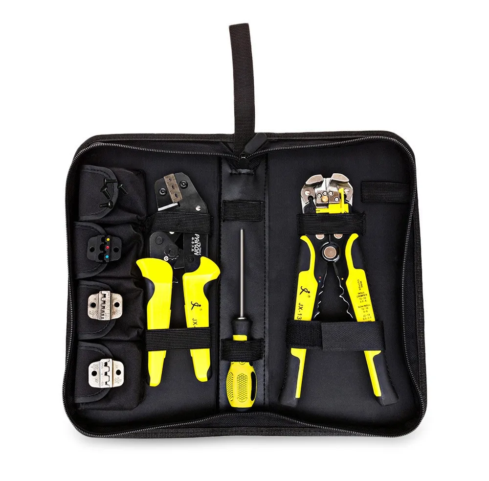 

4 In 1 Multi Tools Wire Crimper Tools Kit Engineering Ratchet Terminal Crimping Pliers Wire Crimper+Wire Stripper+S2 Screwdriver