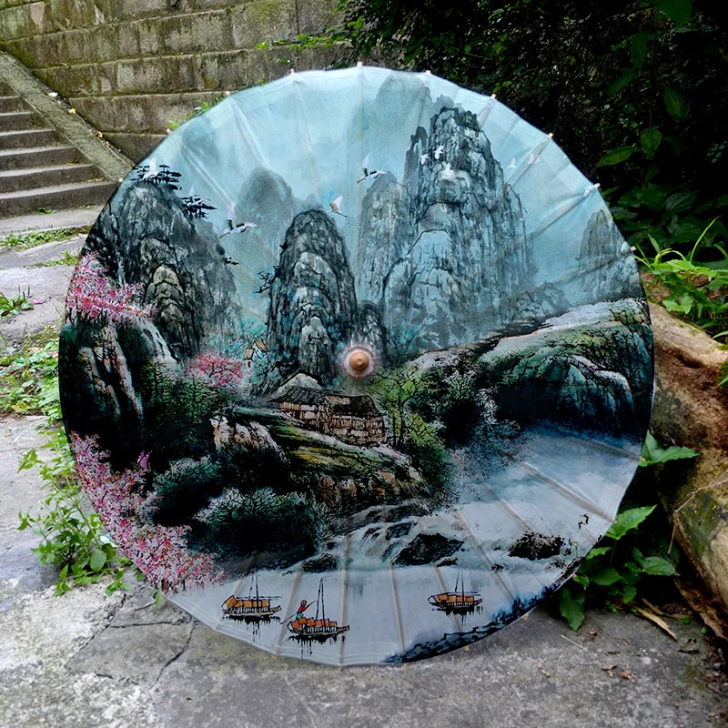 

Dia 84cm Colorful Oiled Paper Umbrella Bamboo Handmade Ancient China Style Decorated Japanese Umbrella Wedding Dance Props