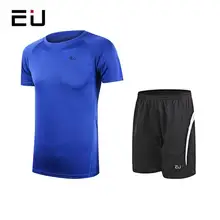 Новые Летние виды спорта на открытом воздухе, быстросохнущие футболки с короткими рукавами и шорты для мужчин и женщин, трико для фитнеса, бега, спортивная одежда