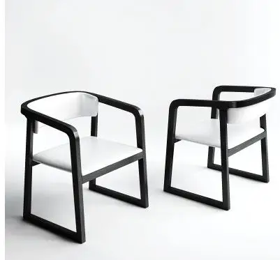 Nordic dining chair modern simple household solid wood chair restaurant hotel office meeting chair lazy chair back .