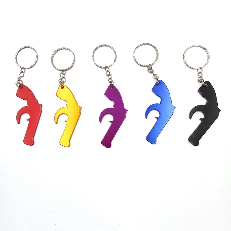 

Multifunction Revolver Gun Keyring / Beer Wine Bottle Opener Outdoor EDC Unique Convenience Metal Machine Gun Keychain