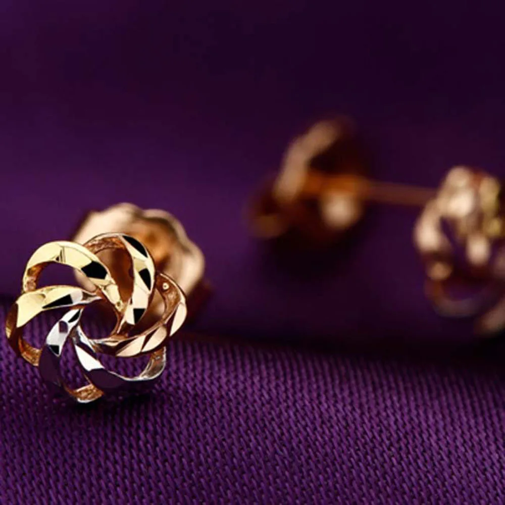Женские серьги в виде цветка однотонные золотистые 18 К 1 г 3 цвета|earrings designer|earrings