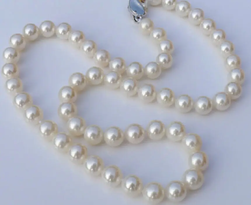 

natural luminous 10-11mm natural south sea white Pearl necklace 22 inch t