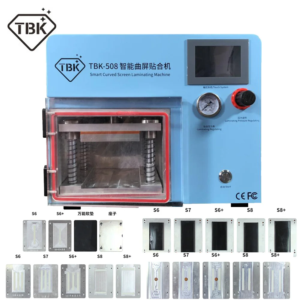 

100% Original TBK-508 Curved Debubble LCD Laminating Machines For Samcung S6 S6+ S7 S8 S8+ Edge Screen Repair Mould For Free