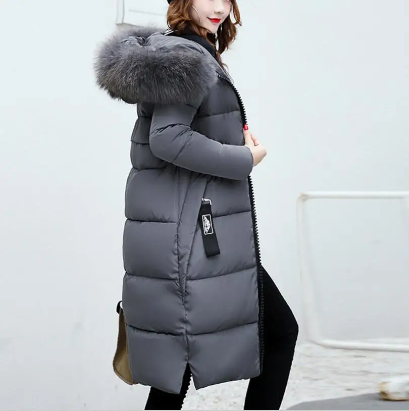 Пальто женское зимнее длинное с меховым воротником и капюшоном 4xl 5xl|Парки| |