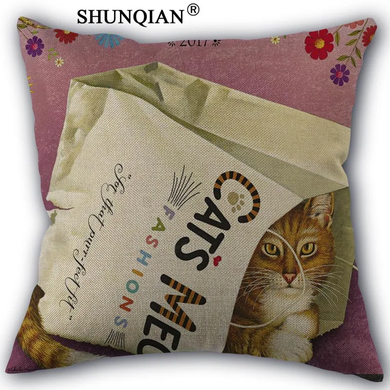 Pillowcase Новое поступление, чехол для подушки с изображением Шарля wysocki cat puzzles, на заказ, хлопок, s, на молнии, на заказ, чехол для подушки, больше размеров, на заказ, Ваш образ, подарок - Цвет: Pillowcase