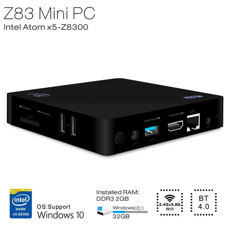 Z83II Mini PC 4-ядерный процессор Intel Atom x5-z8350 WINS 64bit 2 4 г + 5 8 Г WiFi HD Графика 400 ТВ коробке ГБ