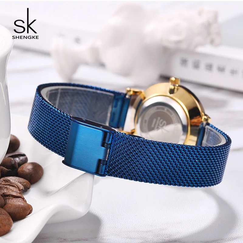 Koop Shengke Originele Horloges Vrouwen Rvs Dames Quartz Horloge Reloj Mujer 2019 SK Luxe Ultra Dunne Wijzerplaat Horloges Voor Vrouwen