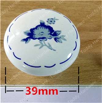Cheap Dia. 39mm Single hole Ceramic knob Kitchen Furniture knob cabinet knob drawer knob with flower print Cheap Dia. 39mm Single hole Ceramic knob Kitchen Furniture knob cabinet knob drawer knob with flower print
