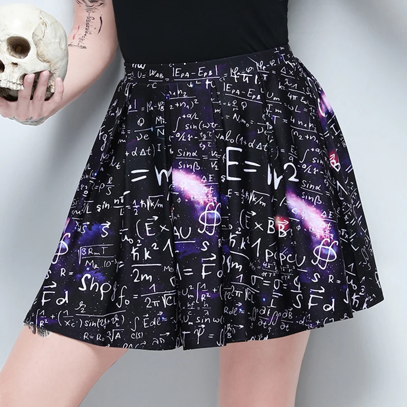 

Summer Women Pleated Short Skirt Formula Letter Printed High Wiast A-line Skirts Crop Top Skirt 2 Piece Set Gothic Punk Skirts