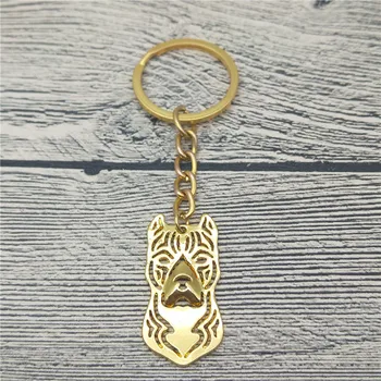 

American Staffordshire Terrier Key Chains Fashion Pet Dog Jewellery Amstaff Car Keychain Bag Keyring For Women Men