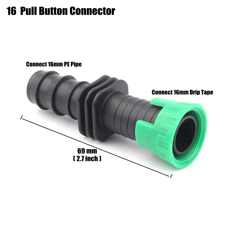 2 шт. 16 мм капельные ленты разъемы капельного орошения 16PE орошения воды трубы шланг разъем клапан садовые водяные разъемы - Цвет: 1Pull Button Connect