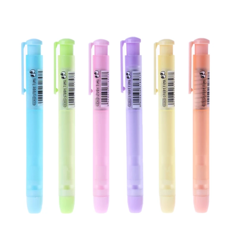 Creative Erasers Mechanical Pen Style Eraser Retractable Erasers for