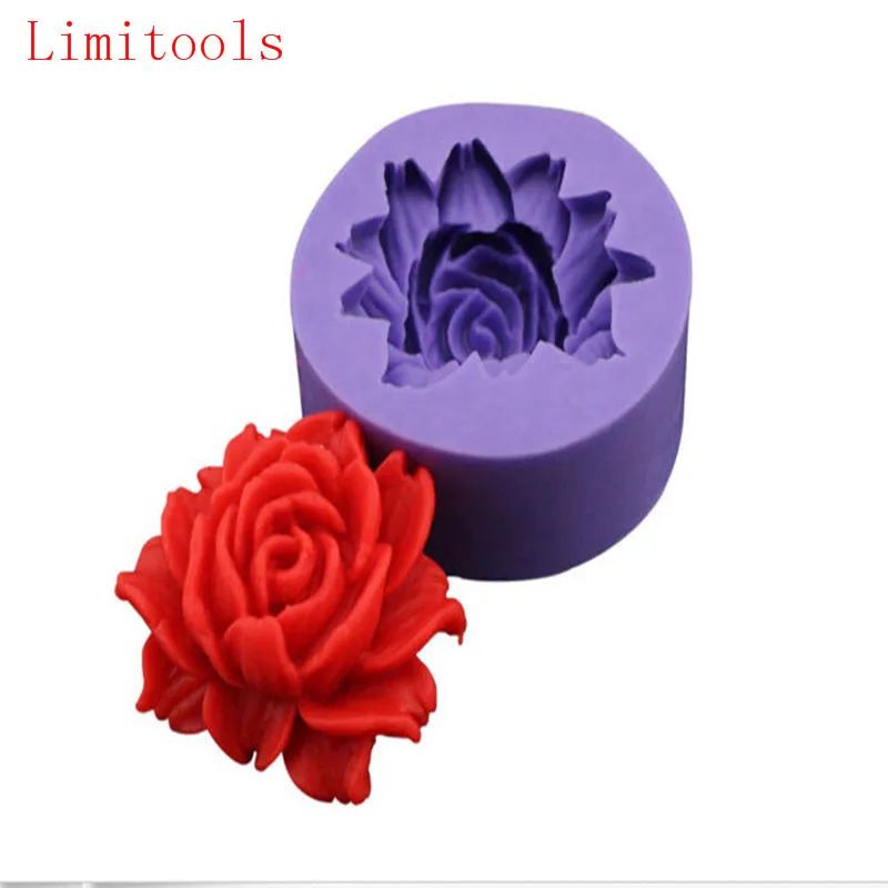 

Flower Bloom Rose shape Silicone Fondant Soap 3D Cake Mold Cupcake Jelly Candy Chocolate Decoration Baking Tool Moulds Free Ship