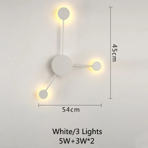 Современный светодиодный настенный светильник для гостиной креативный настенный светильник светодиодный прикроватный светильник для спальни скандинавский дизайнерский коридор настенные светильники-бра для гостиницы - Цвет абажура: White-3 Lights