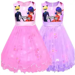 2019 г., платье принцессы для девочек на день рождения с оборками, сетчатые Детские платья для девочек, платье-пачка для девочек, летнее