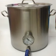 Сверхмощный кастрюля из нержавеющей стали, чайник для заваривания, домашний самогон, с термометром, клапаном и всеми нужными фитингами