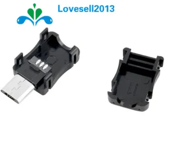 

10Pcs/Lot 5 Pin T Port Male Micro USB Plug Socket Connector With Plastic Cover for DIY