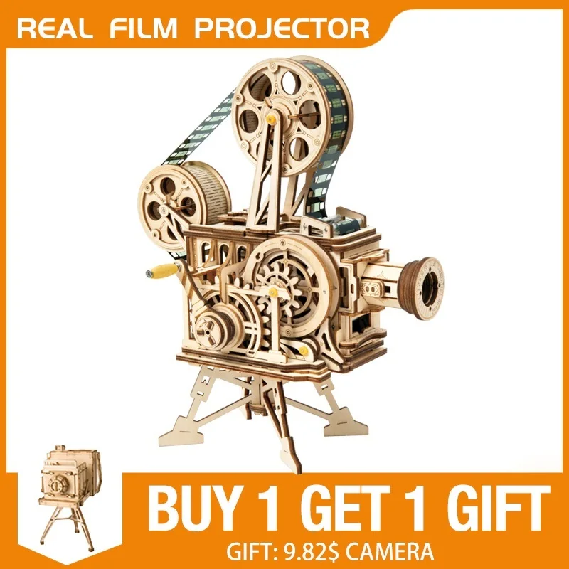 

Robud DIY Real Film Projector Wooden Model Building Kits 3D Wooden Puzzle Gift Toys for Children LK601 Factory Direct Sales
