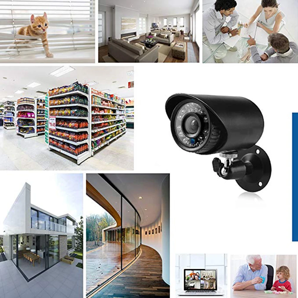 Security Camera System 4 Pack 1.0Mp Cmos Lens Night Vision House Access Motion