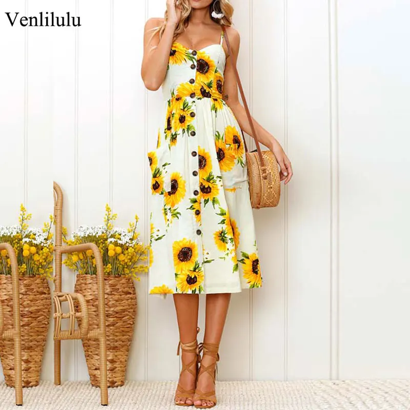 summer sunflower dress